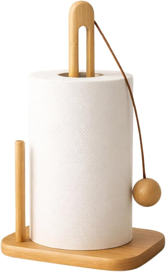 Porta Papel Toalha de Bambu