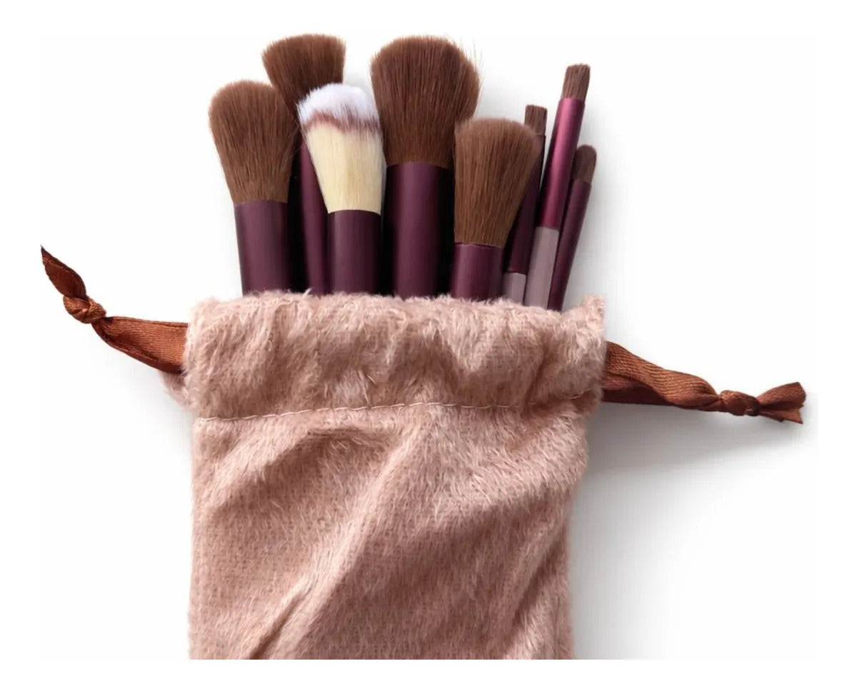 Kit Pincel De Maquiagem Com 13 Unidades Sombra Blush