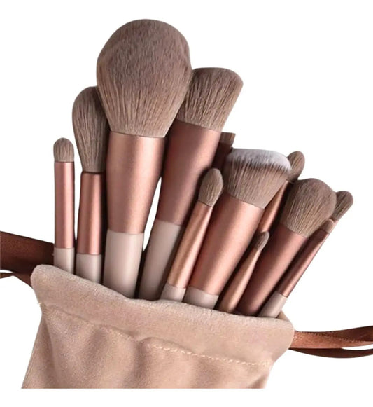 Kit Pincel De Maquiagem Com 13 Unidades Sombra Blush