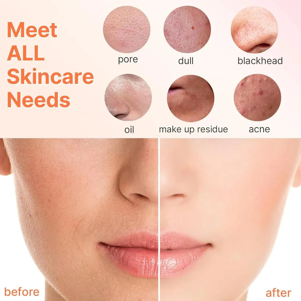 Escova de Limpeza Facial Elétrica 3 em 1 para Esfoliação e Massagem