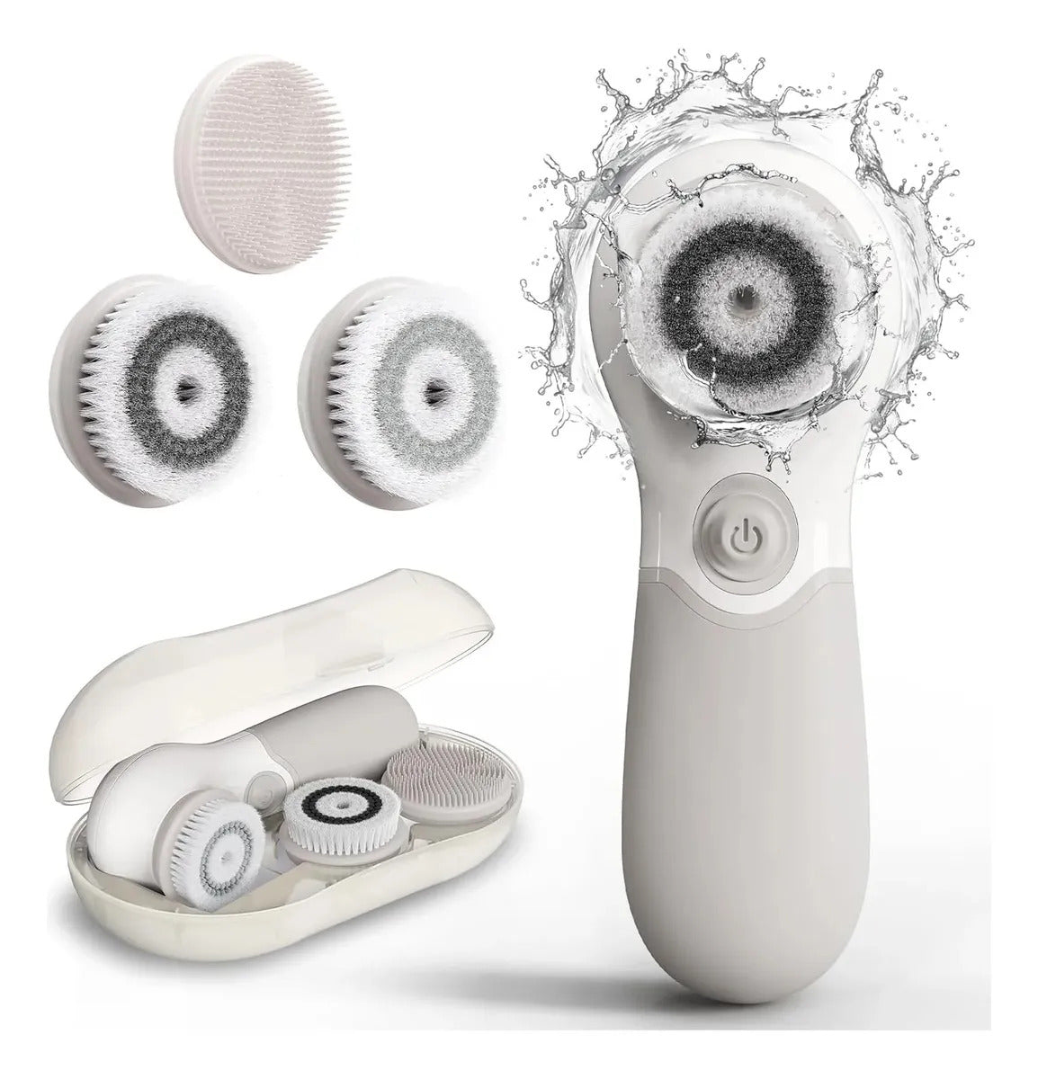 Escova de Limpeza Facial Elétrica 3 em 1 para Esfoliação e Massagem