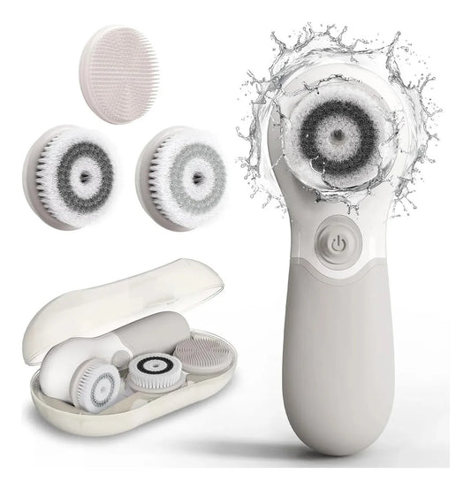 Escova de Limpeza Facial Elétrica 3 em 1 para Esfoliação e Massagem