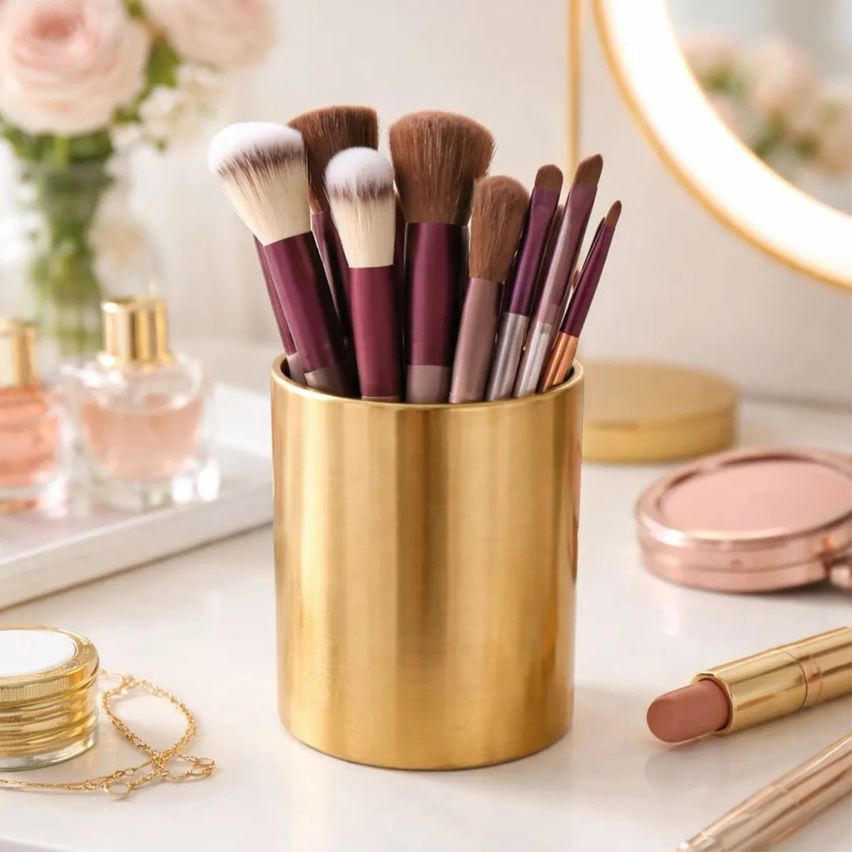 Kit Pincel De Maquiagem Com 13 Unidades Sombra Blush