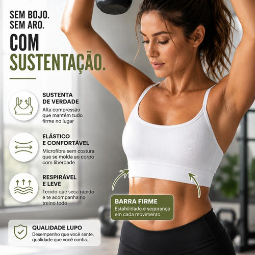 Top Fitness Feminino com Alta Sustentação e Conforto