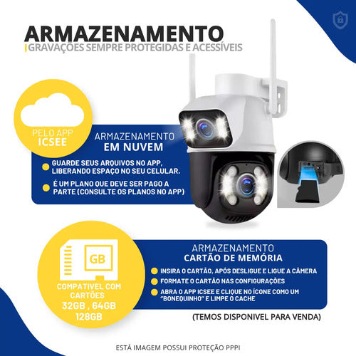 Câmera Segurança Externa Wifi À Prova Dágua