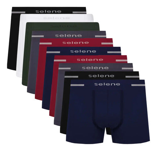 Kit 10 Cuecas Boxer Masculinas Sem Costura em Microfibra – Conforto