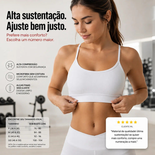 Top Fitness Feminino com Alta Sustentação e Conforto