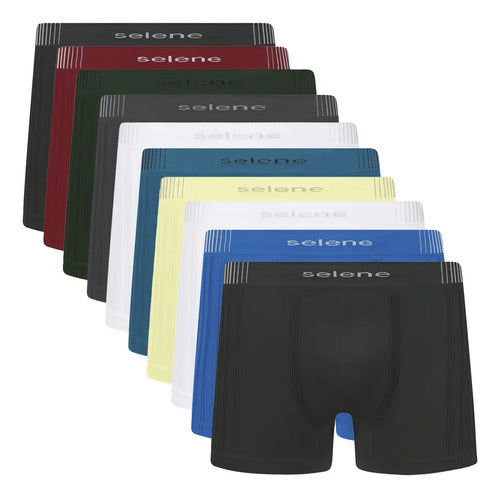 Kit 10 Cuecas Boxer Masculinas Sem Costura em Microfibra – Conforto