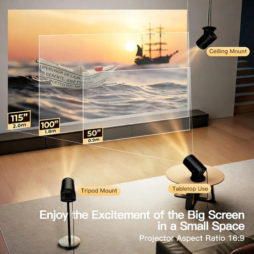 Projetor Android 14 4k Home Cinema