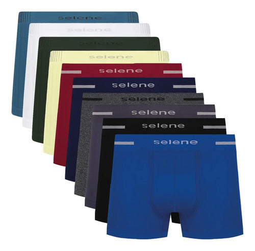 Kit 10 Cuecas Boxer Masculinas Sem Costura em Microfibra – Conforto